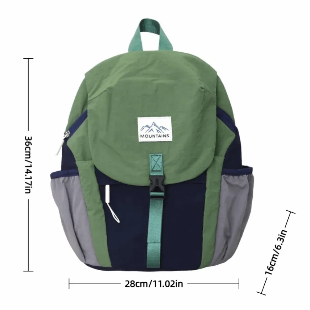 sac à dos léger et élégant pour enfants, séchage rapide, couleur contrastée, sac à rabat tendance, sac d'école imperméable en nylon pour l'école, les activités de plein air et la randonnée
