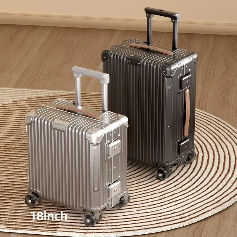 valise de luxe matériau pc de haute qualité avec cadre en aluminium boîtier de chariot à verrouillage tsa roues de patinage 18/20/24/26/28 bagages roulants