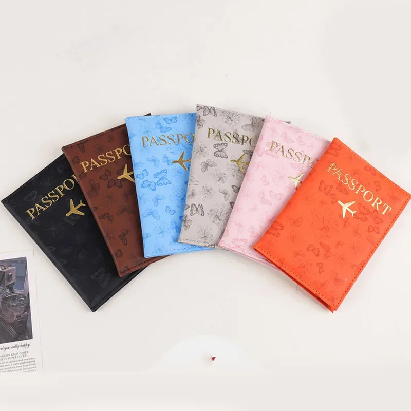 Housse de protection pour passeport de voyage, porte-passeport, portefeuille, cadeau, étui pour cartes en cuir PU, sacs de rangement unisexes pour cartes