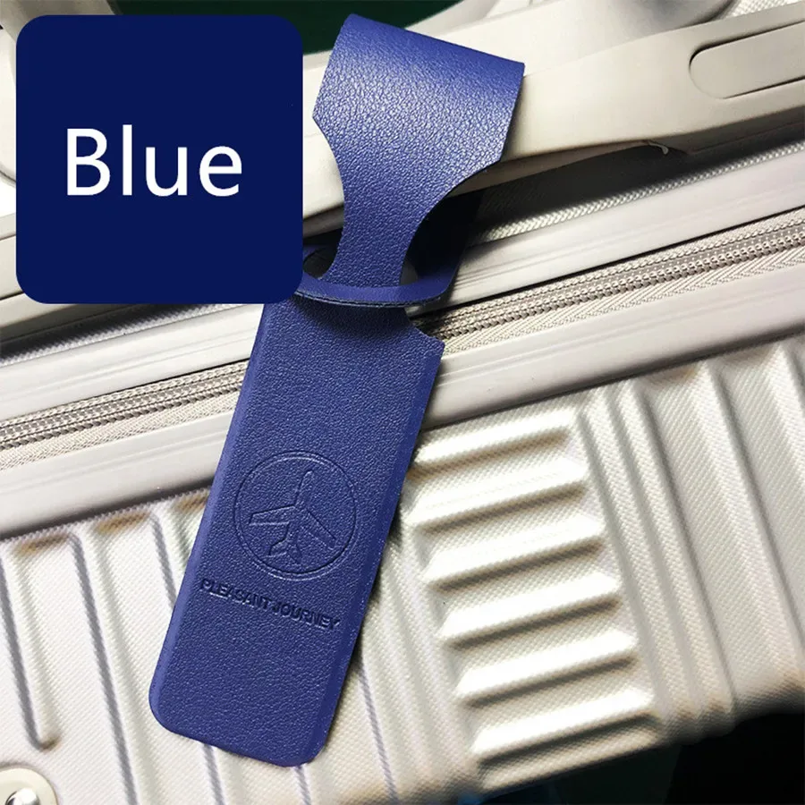 étiquette de bagage en pu à longue bande multicolore, 1 pièce, accessoires de voyage pour femmes ou hommes