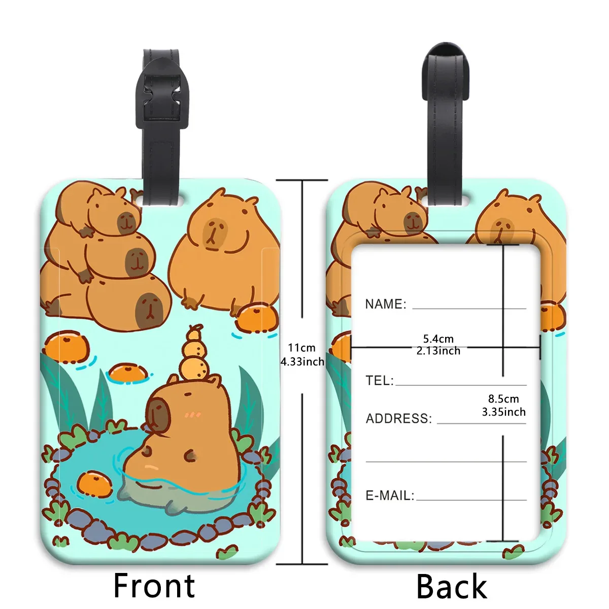 étiquettes de bagage animaux mignons – porte-adresses et noms pour valises – étiquettes de bagage de voyage portables – accessoires de valise