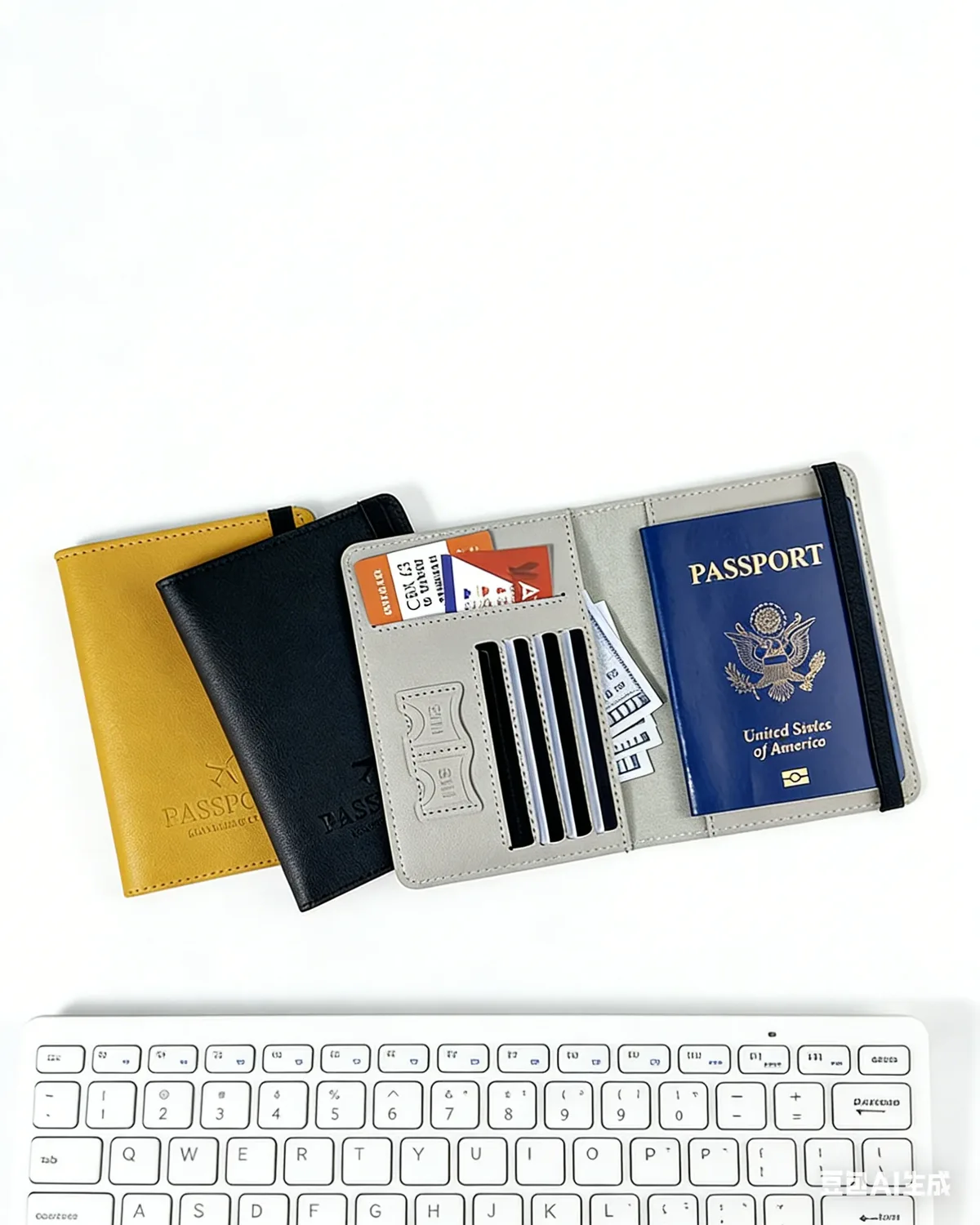 portefeuille de passeport en cuir pu, accessoires multifonctions, housse de protection, porte-livres de voyage pour femmes/hommes