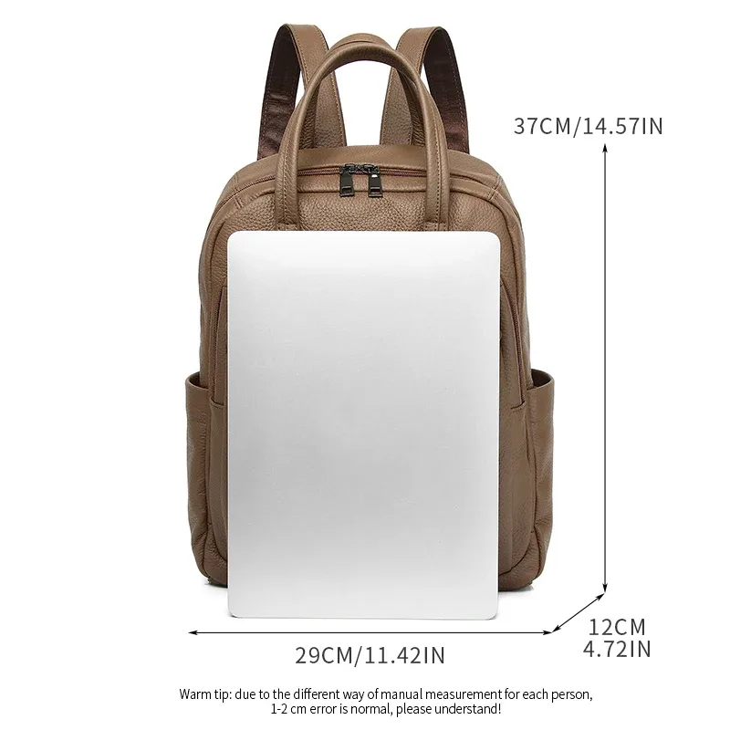 sac à dos en cuir véritable, adapté aux femmes et aux hommes, multifonctionnel et de grande capacité, peut être placé sur une valise cadeau