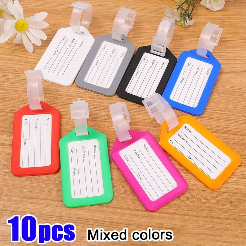 étiquettes de bagages colorées pour sac de visite, nom de valise, lettres personnalisées pour avion, accessoires de voyage attro, 1/10 pièces
