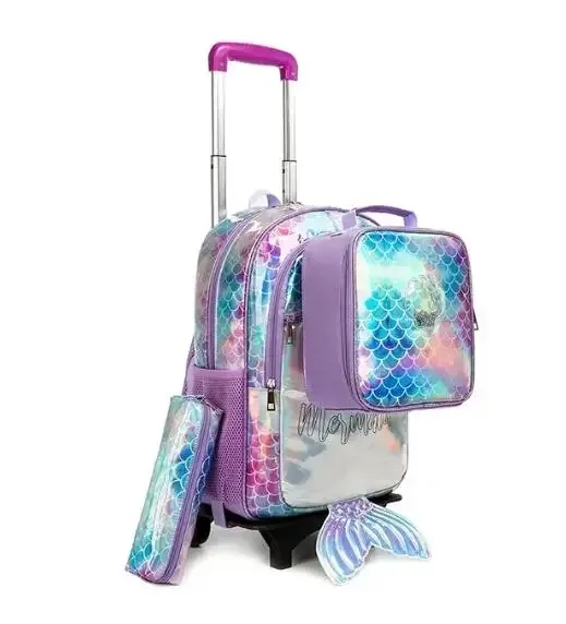 sac à dos d'école à roulettes sac d'école avec roulettes sac cartable enfants école sac à dos roulant pour filles sac de chariot d'école