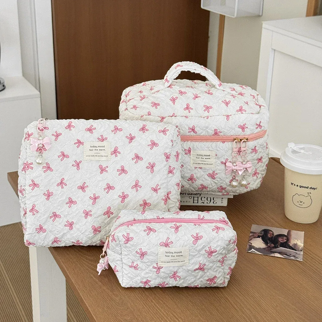 2025 nouveau 3 sacs ensemble femmes sac de maquillage grande capacité cosmétique toilette pochette de rangement sac à main maquillage carré fermeture éclair quilting sac