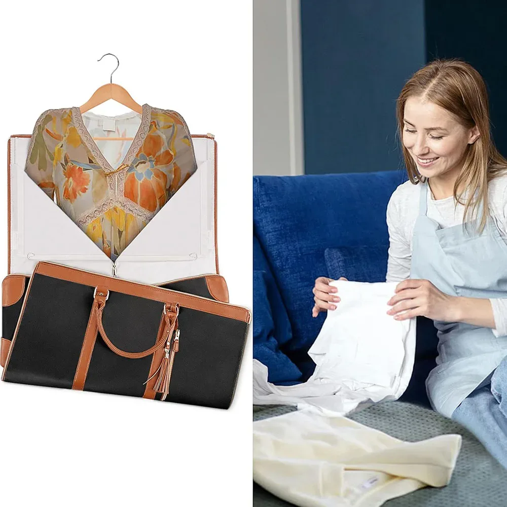 sacs de voyage pour vêtements, sacs de rangement multifonctionnels pliables pour femmes avec pochette à chaussures 2 en 1, valise suspendue