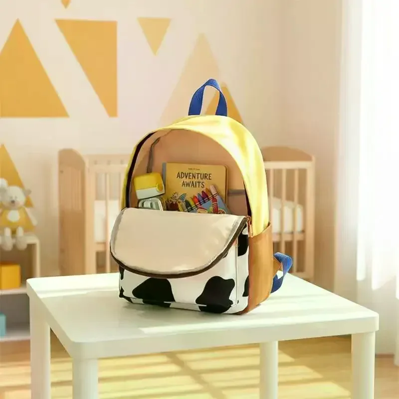 sac à dos pour femme à la mode et décontracté, sac à dos mignon à imprimé vache, sac à dos en tissu doux et résistant, adapté à un usage quotidien