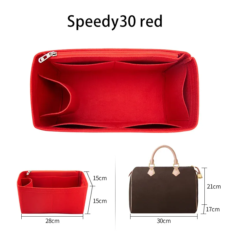 wuta feutre insérer sac organisateur pour for lv speedy 20 25 30 35 rabat sac à main sac intérieur maquillage voyage sac à main stockage sac fourre-tout accessoires