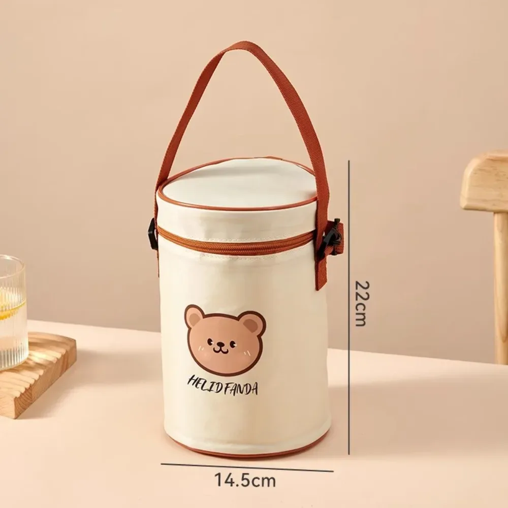nouvelle sacoche isotherme portable grande capacité motif ours mignon, sac de transport alimentaire thermique, sac isotherme étanche pour étudiants et adultes