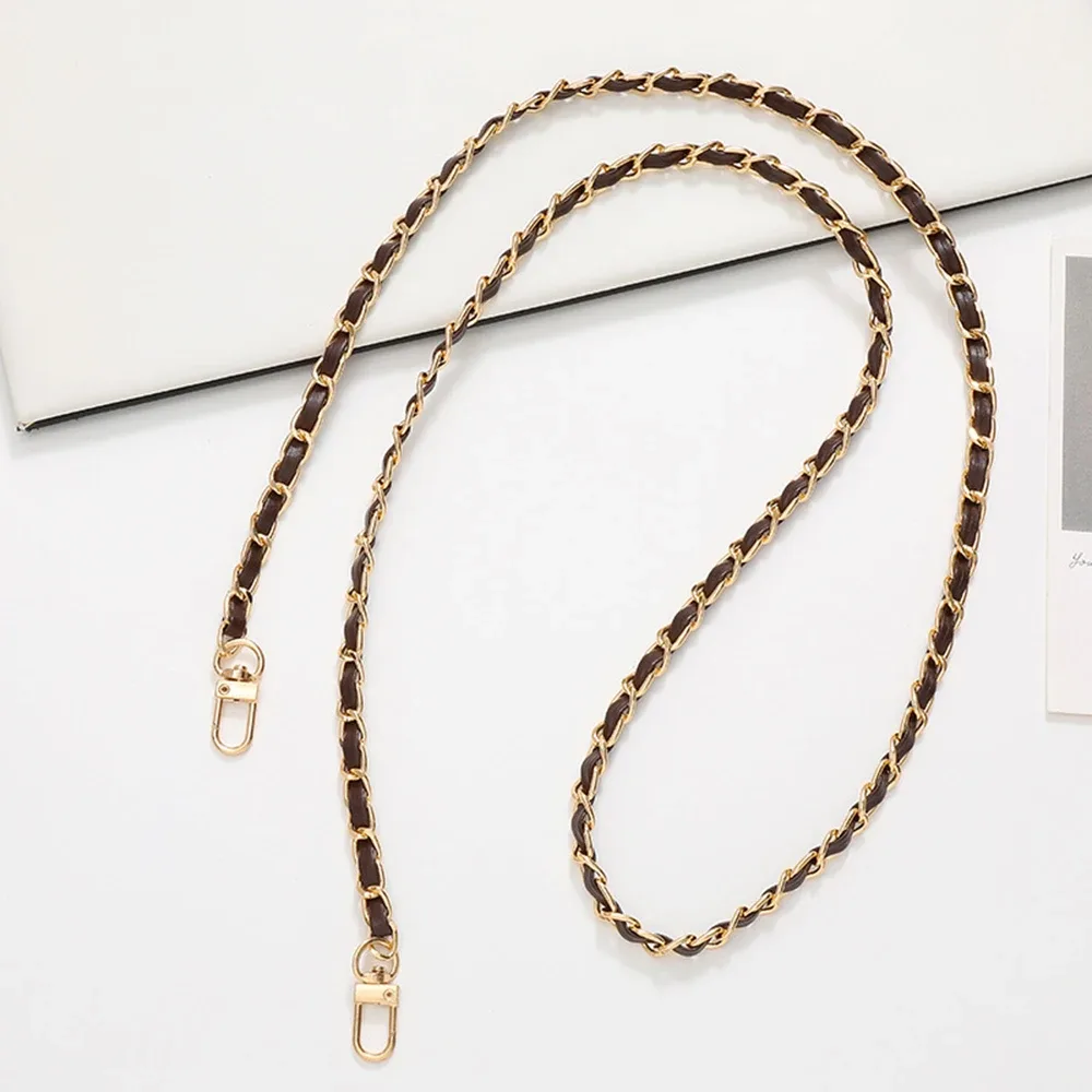 sangle de sac à bandoulière en cuir pu de 60 cm avec chaîne métallique, pour femme, tendance, compatible avec toutes les coques de téléphone, sangle en cuir polyvalente pour sac à main