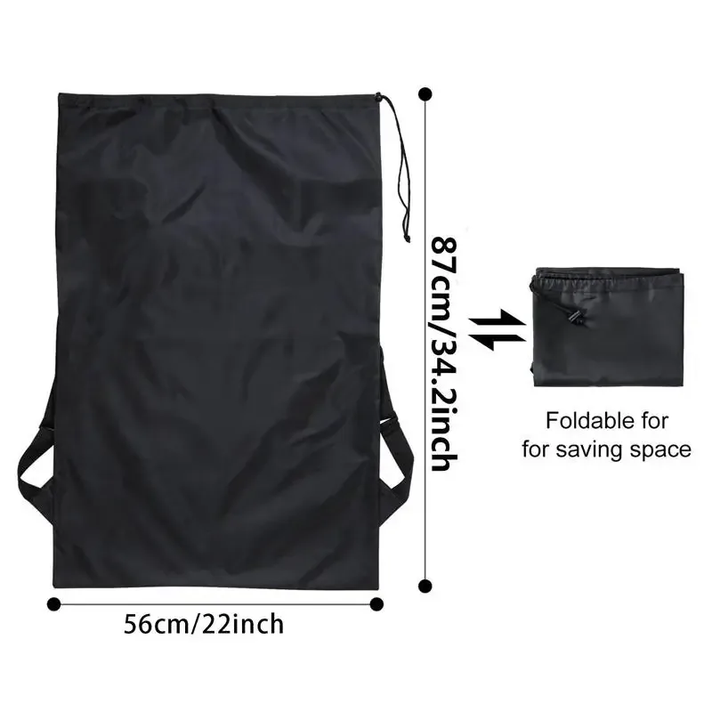 sac à dos imperméable et robuste, noir, taille unique, sac à linge en polyester, camping voyage, grand sac de rangement pour vêtements