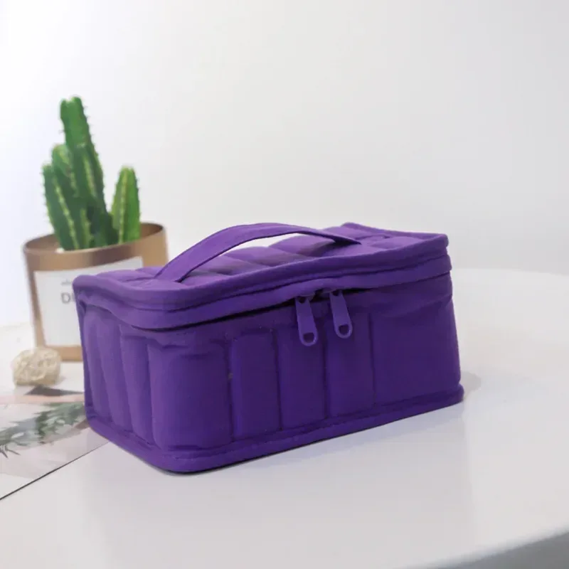 sac de voyage portable et pratique pour huiles essentielles, 17 compartiments, en tricot, anti-humidité, pochette cosmétique type enveloppe rouge