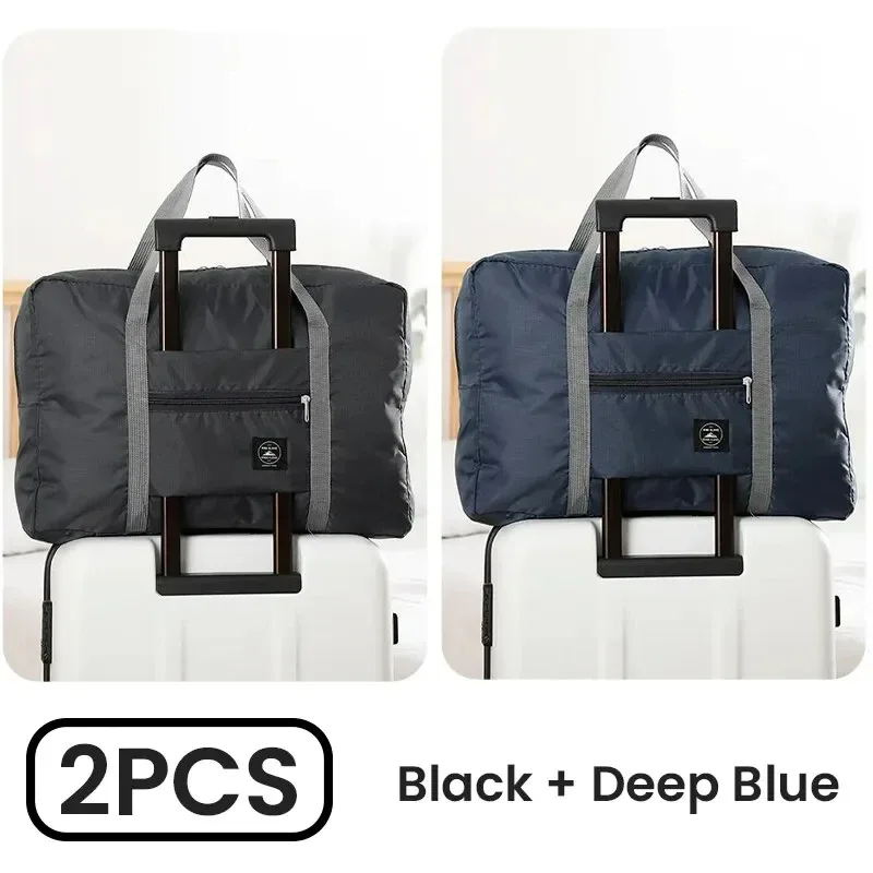 lot de 2 sacs de voyage pliables pour les compagnies aériennes, sac de transport, sac de week-end, sac de nuit, sac de transport pour l'hôpital, sac de sport pour femmes et hommes
