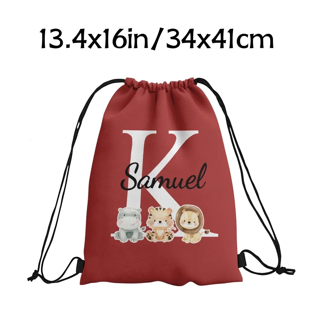 sac à dos personnalisé durable - sac à cordon avec initiales personnalisées, texte/message diy, sac à livres, cadeaux de fête d'anniversaire, cadeau de noël