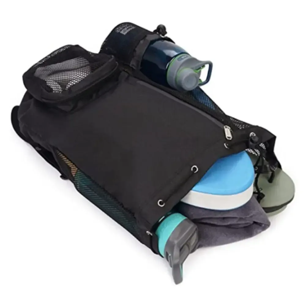 sac à dos en maille avec poche étanche et cordon de serrage, grande capacité, couleur unie, sac de natation, sacs de rangement pour la plage, sac de sport et de fitness, pour l'extérieur