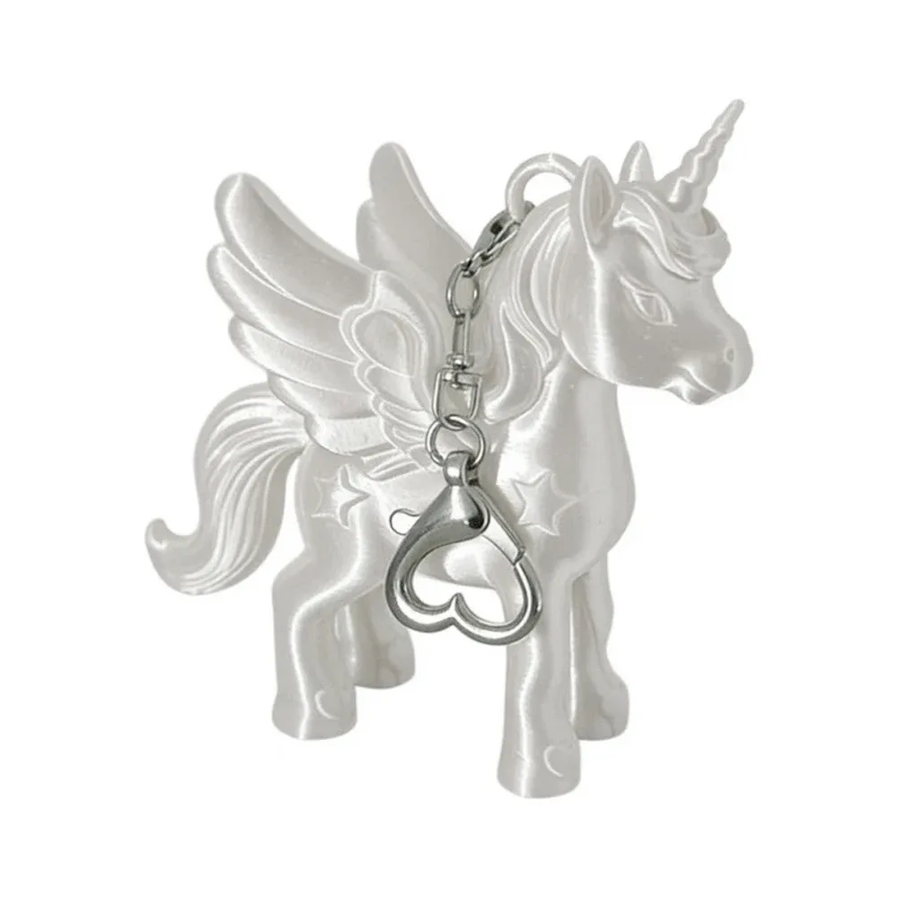 porte-clés licorne rose style coréen, pégase imprimé en 3d, breloque mignonne pour sac, fermoir cœur, pendentif pour sac à dos, cadeau pour femme et fille