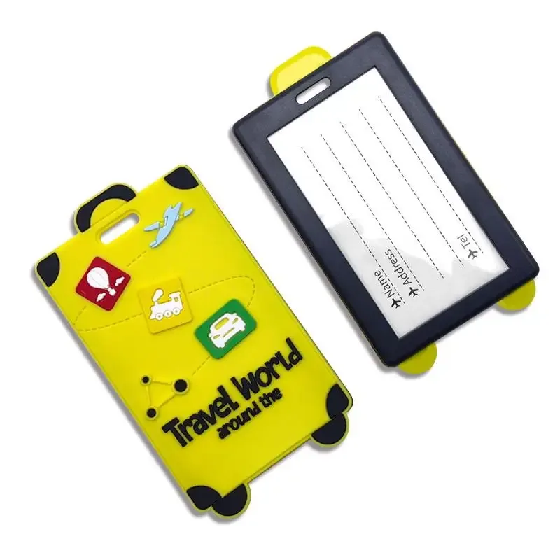 vente flash : étiquette à bagages en caoutchouc souple, anti-perte, inscription, identification logistique, carte d'embarquement, étiquette de valise, étiquette à bagages en silicone