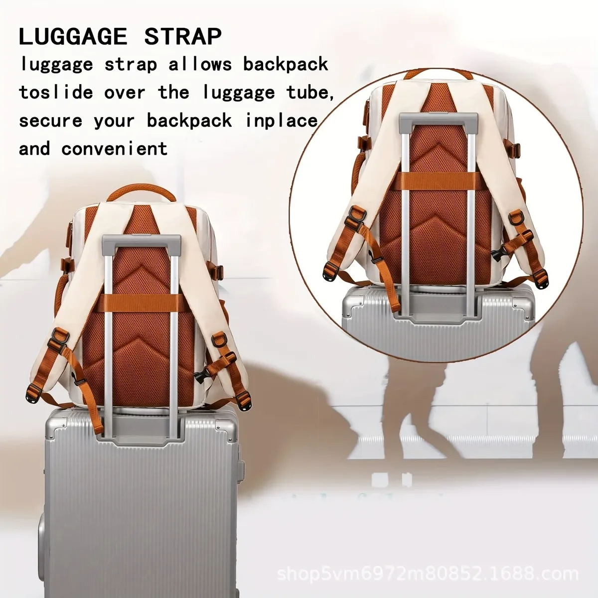 sac à dos de voyage pour femme avec compartiment à chaussures adapté pour ordinateur portable de 15,6 pouces, 