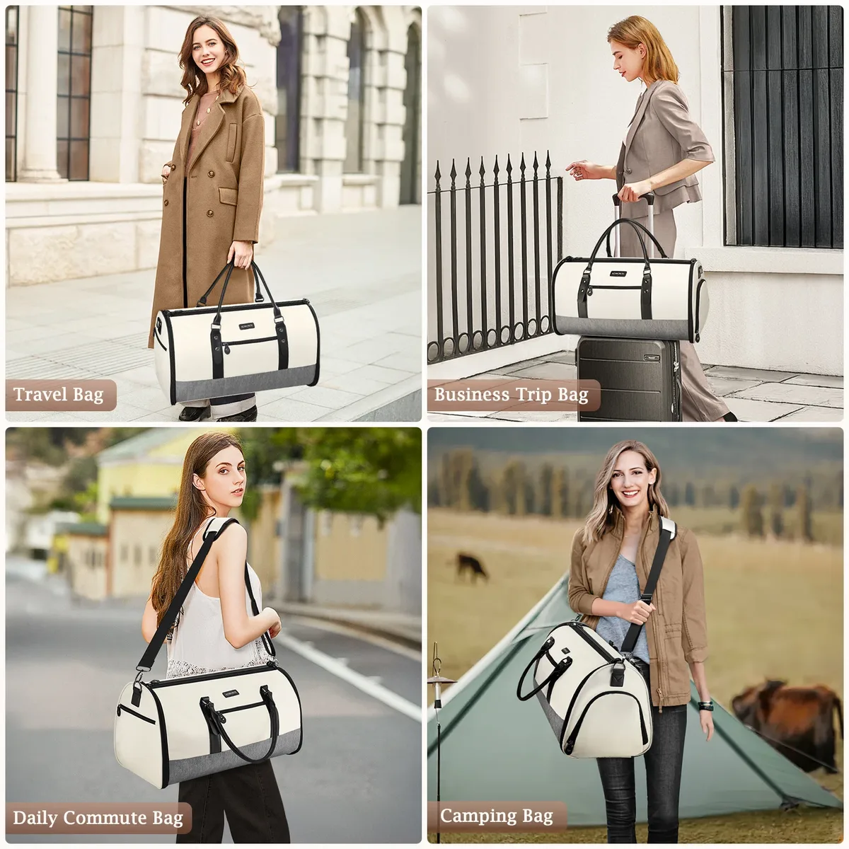 sac à vêtements de voyage, sacs polochons convertibles pour vêtements combinés avec compartiment à chaussures, trousse de toilette, sac de nuit pour week-end