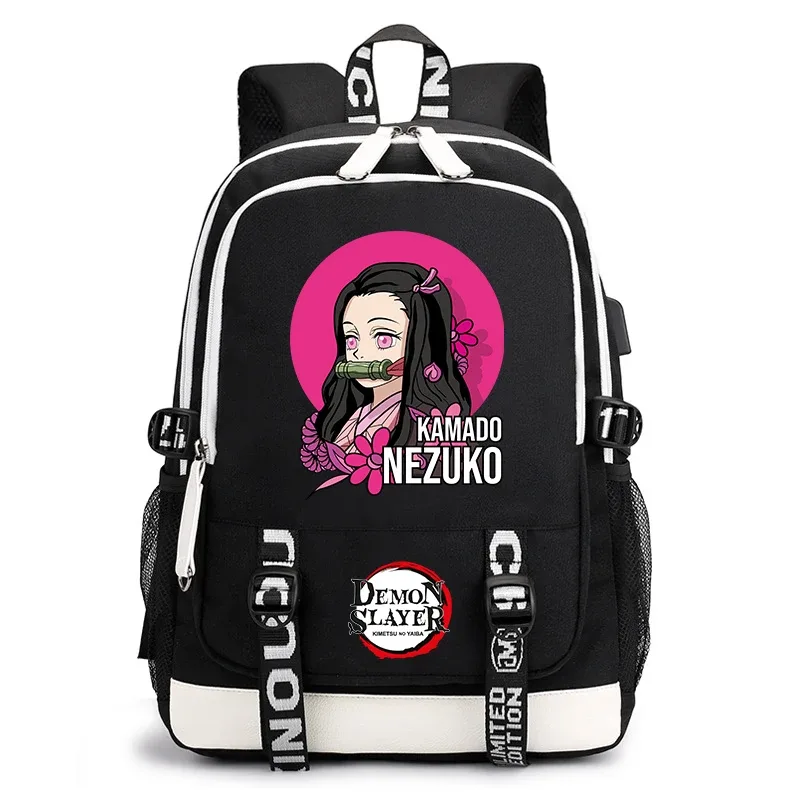 sac à dos demon slayer anime pour l'école, sac à dos léger avec port usb pour garçons, filles, enfants, étudiants