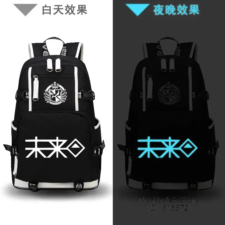 danganronpa – sac à dos en toile pour femmes, grand sac de voyage pour ordinateur portable, dessin animé