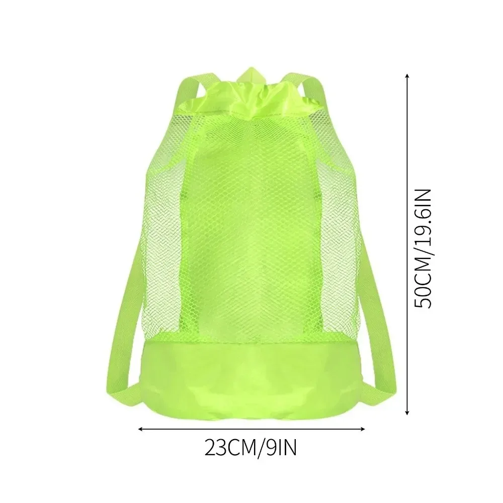 sac à dos de plage durable résistant au sable, extra-large, avec fermeture à cordon, sacs de rangement de plage, bretelles réglables, sac de plage en maille pour le voyage