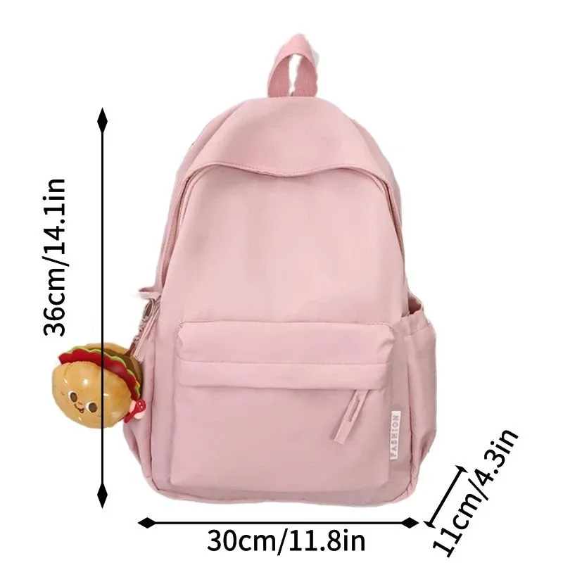 cartable de mode pour adolescents imperméable à l'eau en nylon filles sac à dos mignon femmes sac à dos pour ordinateur portable sac de voyage noir rose bookbag unisexe