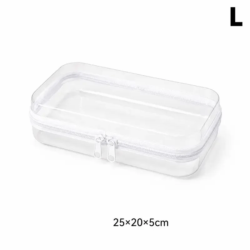 pochette cosmétique transparente à fermeture éclair, étanche, rigide, portable, pour usage quotidien, organiseur de produits de toilette de voyage