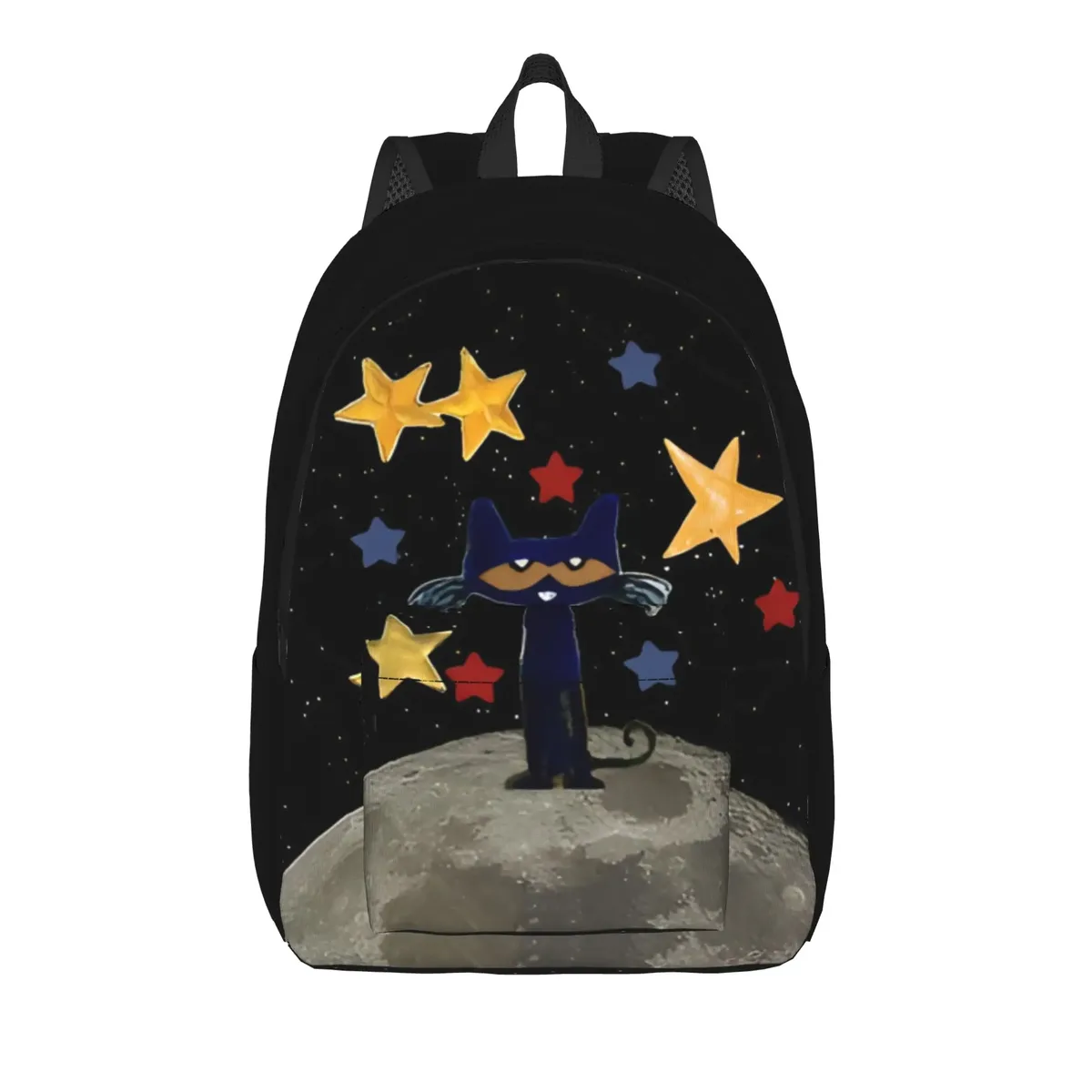 pete the cat sac à dos décontracté avec poche pour étudiants, sac à dos de travail, sac à dos de dessin animé pour hommes et femmes, sac à bandoulière pour ordinateur portable