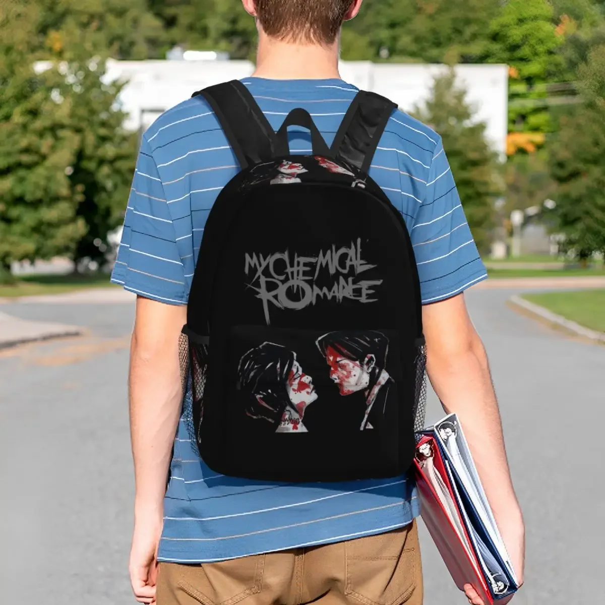 mon roman chimique sac à dos étudiant garçons filles bookbag enfants sac d'école ordinateur portable sacs à bandoulière pour hommes femmes
