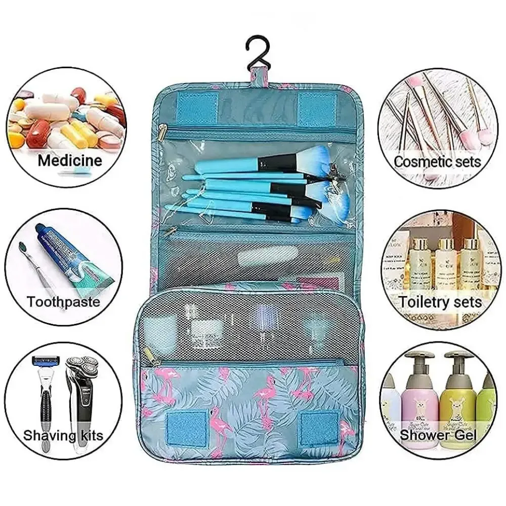 organisateur de voyage suspendu, trousse de maquillage imperméable, grande capacité, pochette de toilette, sac de rangement cosmétique portable et pliable