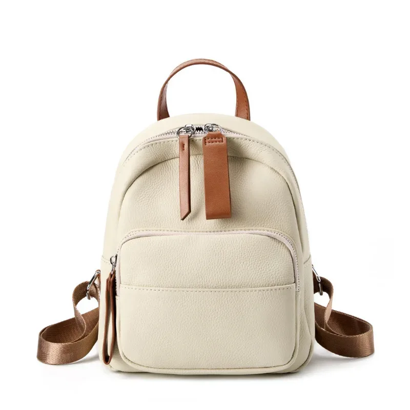 sac à dos de grande capacité pour femmes, couche supérieure en cuir de vache, sac à main de voyage polyvalent décontracté, cartable de banlieue pour filles, 2025