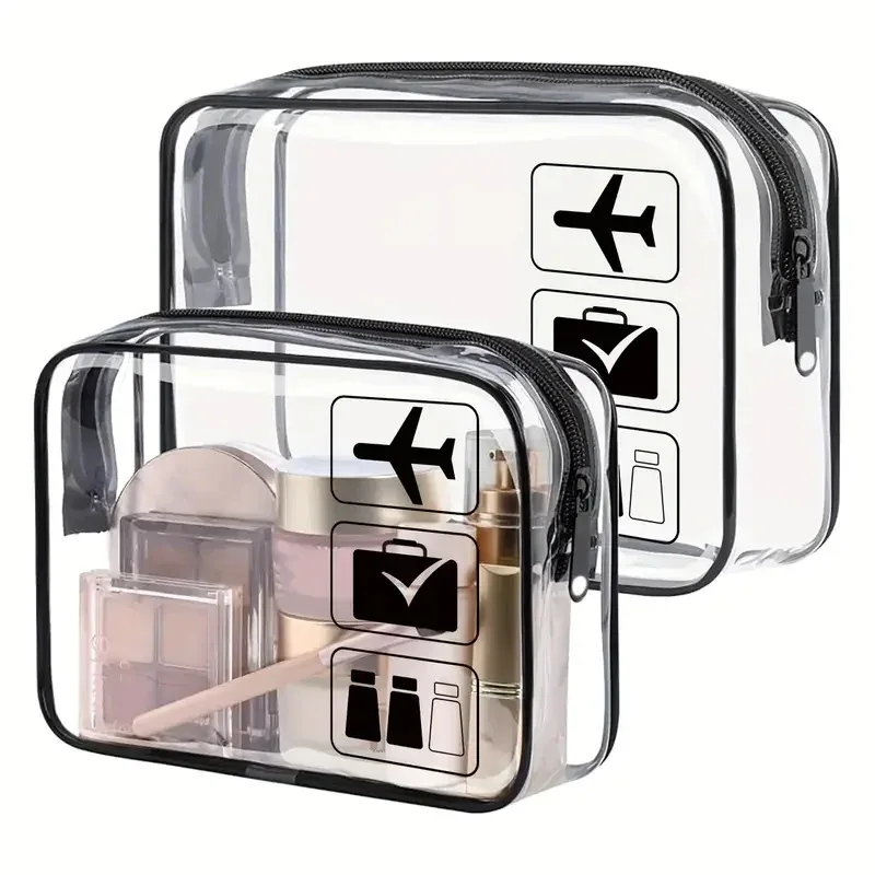 trousse de toilette transparente de taille quart approuvée par tsa – trousse de maquillage transparente pour les voyages aériens. conception anti-fuite de haute qualité.