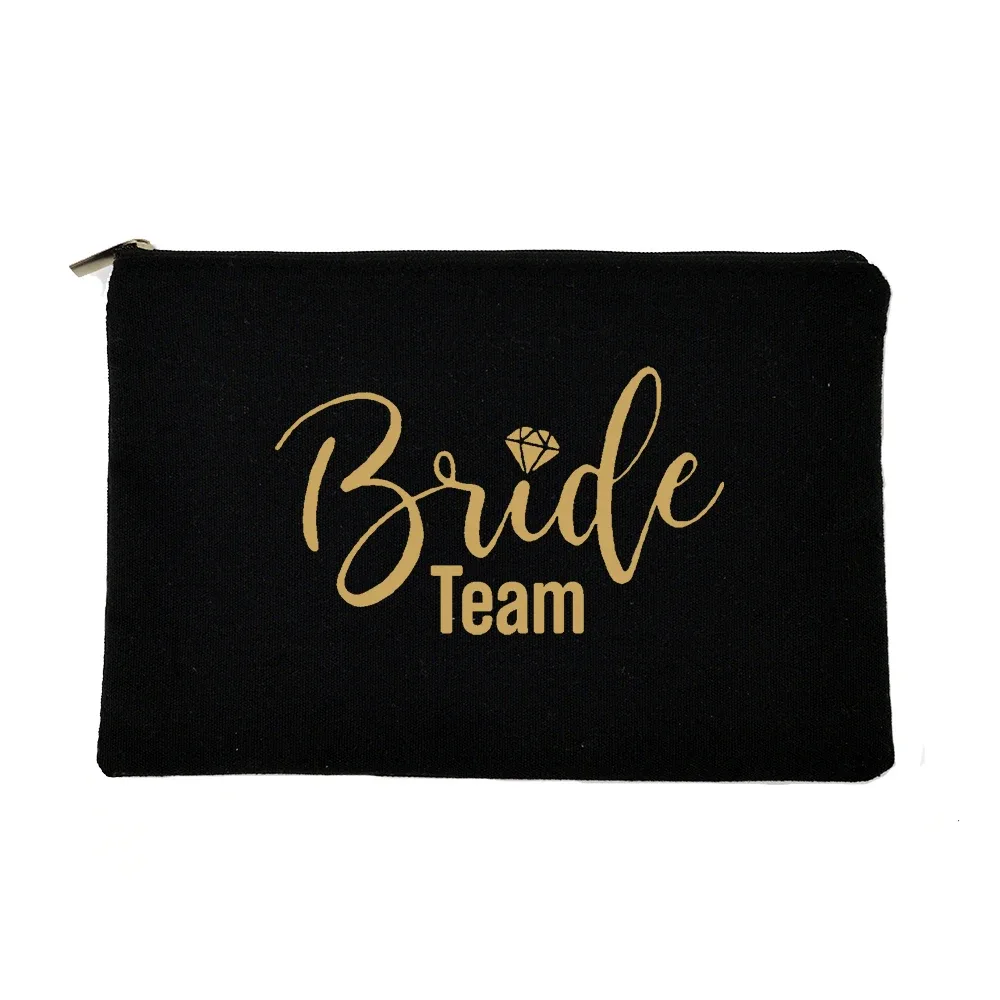 sacs de maquillage college pour femmes, trousse de toilette pour femmes, trousse à cosmétiques, sac de rangement, trousse de toilette, équipe de la mariée, cadeaux de demoiselle d'honneur, évaluation de voyage