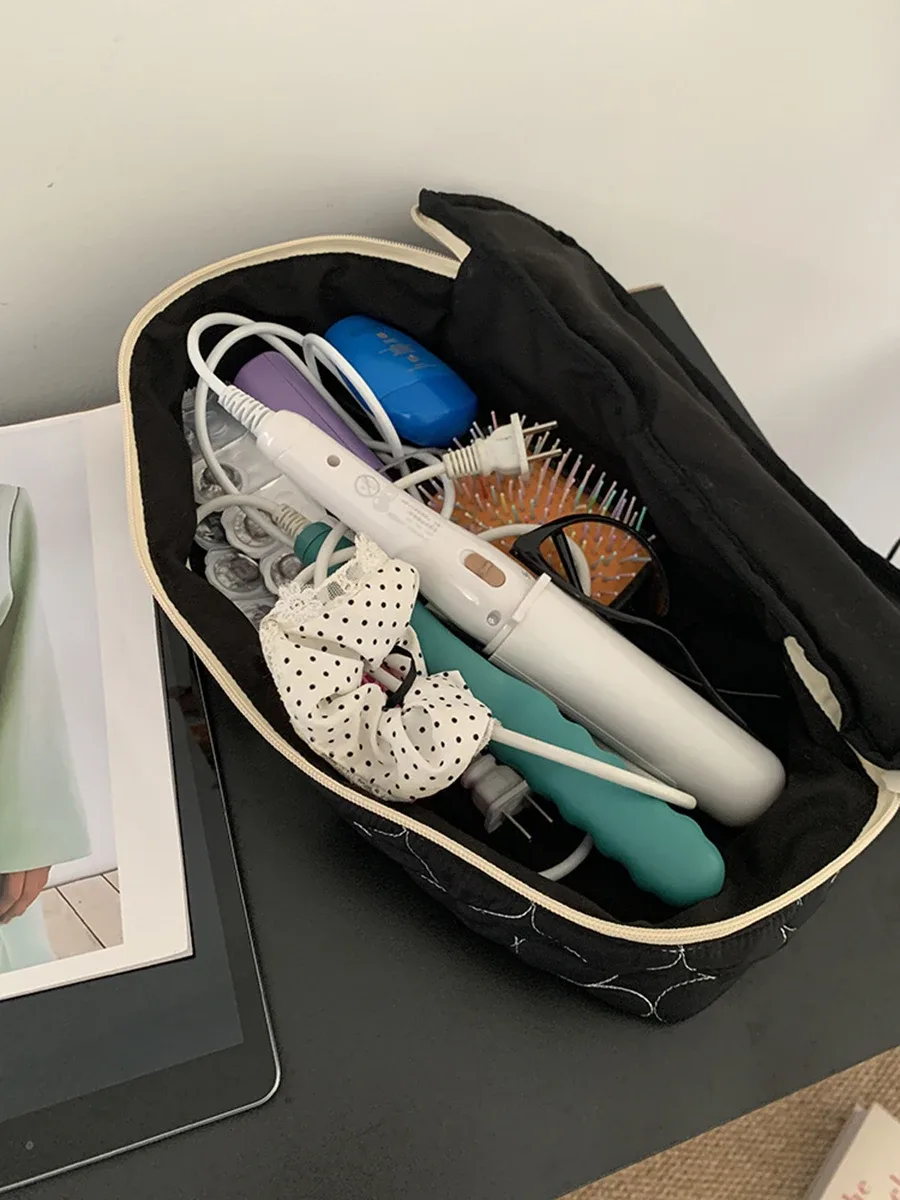 sac de rangement pour sèche-cheveux de grande capacité, sac à cosmétiques portable, trousse de maquillage pour femmes, trousse de toilette, organisateur de voyage