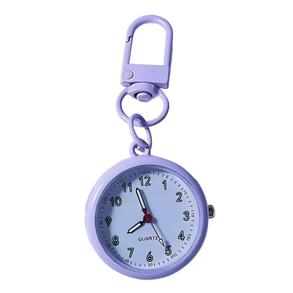 montre d'examen à mouvement silencieux, boîtier en alliage, mini format, montre de poche, design réutilisable, étui en cuir, montre à quartz, décoration pour sac à dos