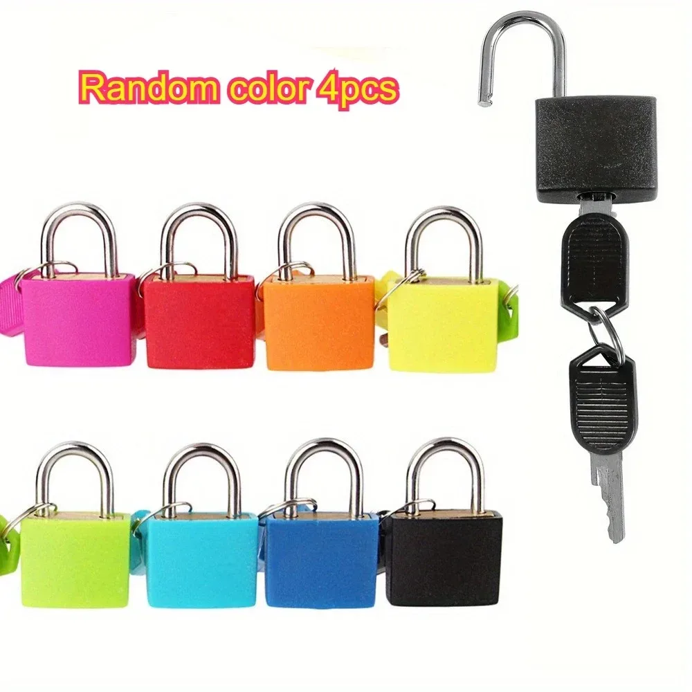 mini cadenas coloré à noyau en cuivre avec clé pour bagages, valises, sacs à dos, agendas, tiroirs, armoires, casiers de rangement – petit cadenas de sécurité