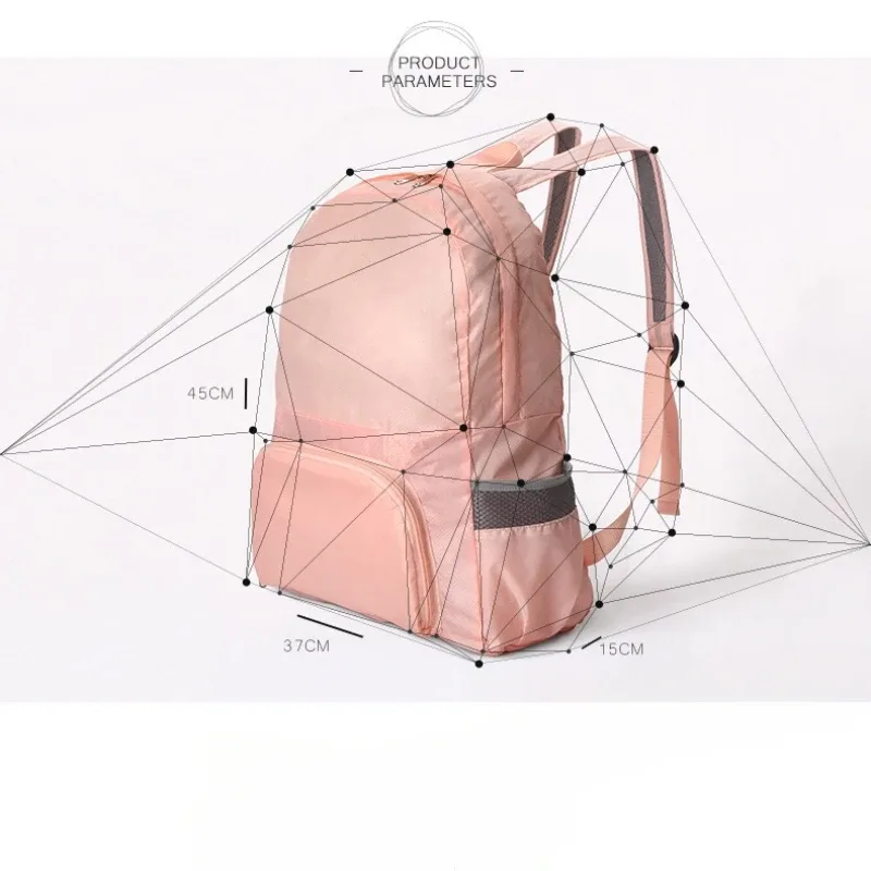 sac à dos de voyage multifonctionnel simple pour femmes, sac d'école portable léger à double usage pliable
