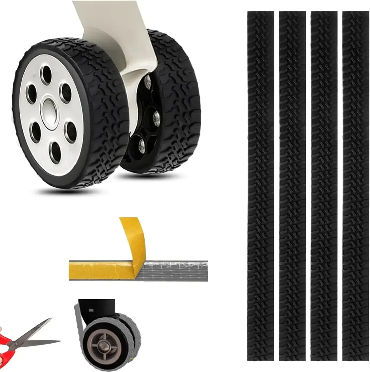 housses de roues de bagages en silicone, protecteurs absorbant les chocs réduisant le bruit, ajustement universel pour roues de valise 4 pièces