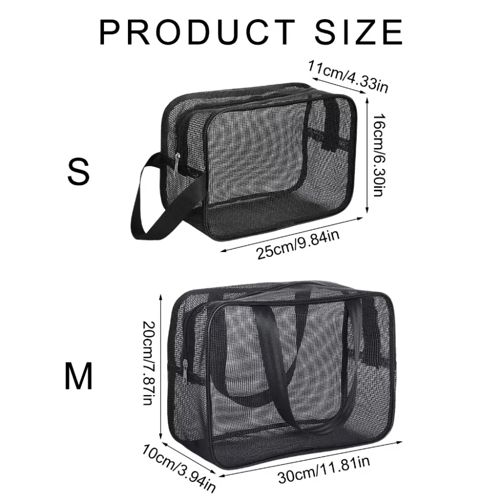 sac de douche multifonctionnel en maille grande capacité, organisateur portable pour accès rapide aux produits de salle de bain