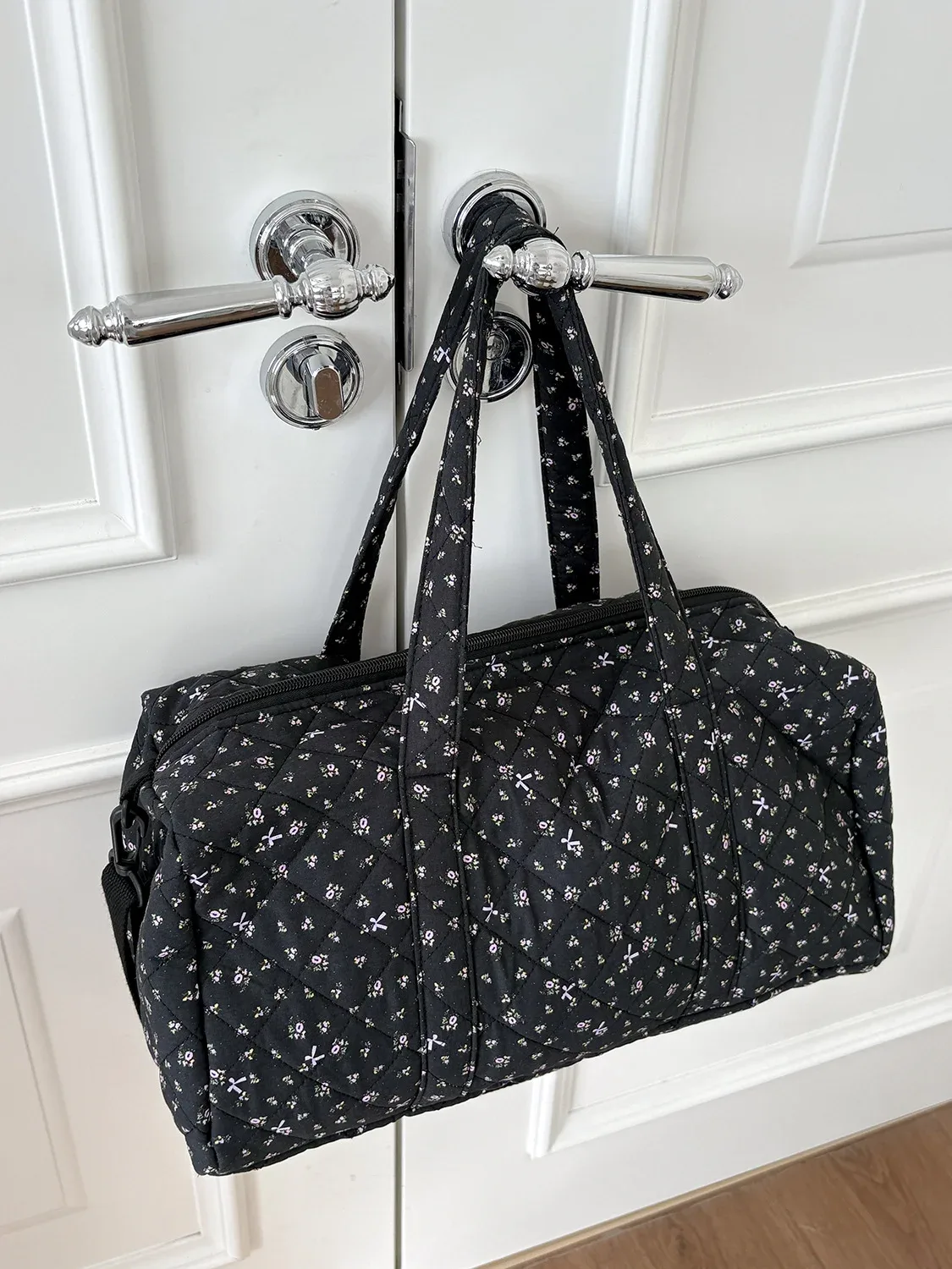 sac de voyage léger grande capacité yt, sac boston à bandoulière, petit sac de voyage matelassé à motifs floraux, style ins