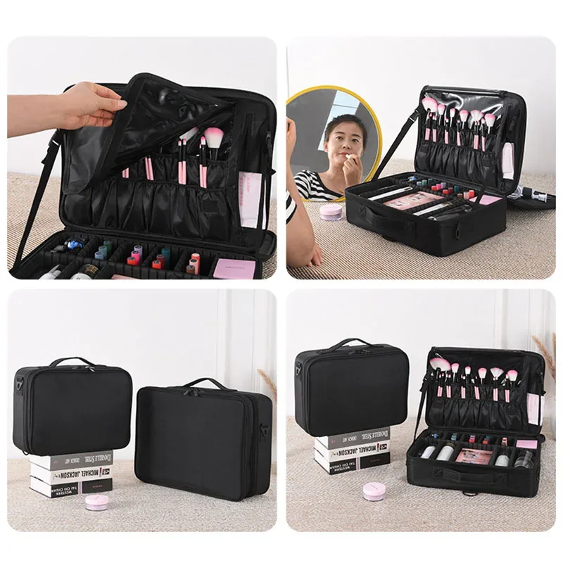 trousse à cosmétiques de grande capacité, boîte à outils de maquillage de manucure étanche, trousse de maquillage pour voyage, nouvelle trousse de maquillage professionnelle pour outils de tatouage