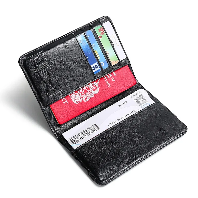 porte-passeport de voyage, étui portefeuille pour passeport pour femmes et hommes, étui de protection pour passeport en pvc avec fermeture élastique