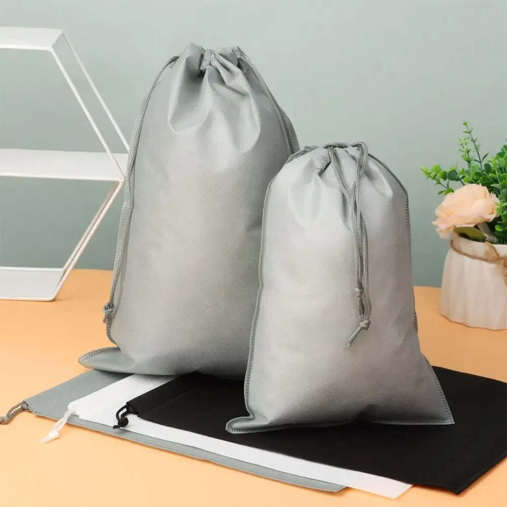 Sac de rangement anti-poussière avec cordon de serrage pour voyage, sacs à cordon pour chaussures, non-tissé