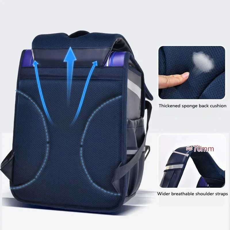 cartable japonais pour élèves du primaire, sac à dos de luxe pour enfants, sac de livre à rabat en pu, cartables de grande capacité, sac à dos d'école étanche