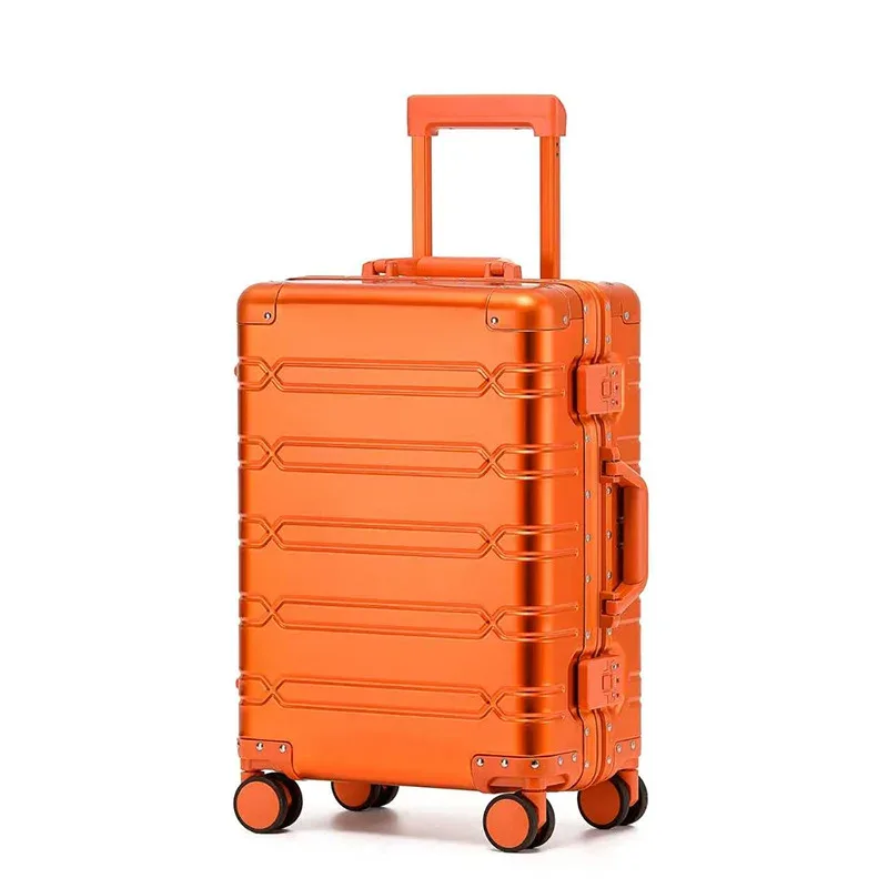 valise de voyage en alliage d'aluminium-magnésium pour hommes, affaires, bagages à roulettes, bagages à roulettes, bagages à roulettes, cabine