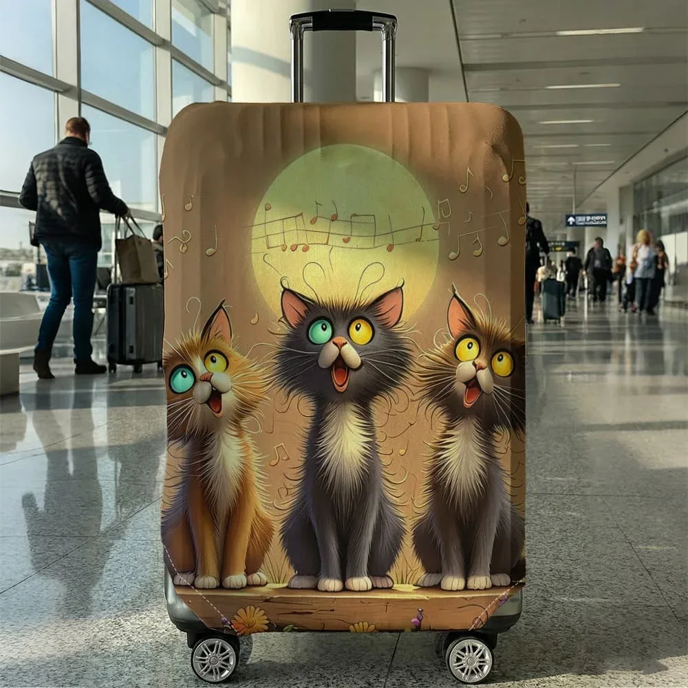 housse de protection pour bagages à motif de chat, ensemble adapté aux bagages de 18 à 32 pouces, housse de poignée de valise, accessoires de voyage