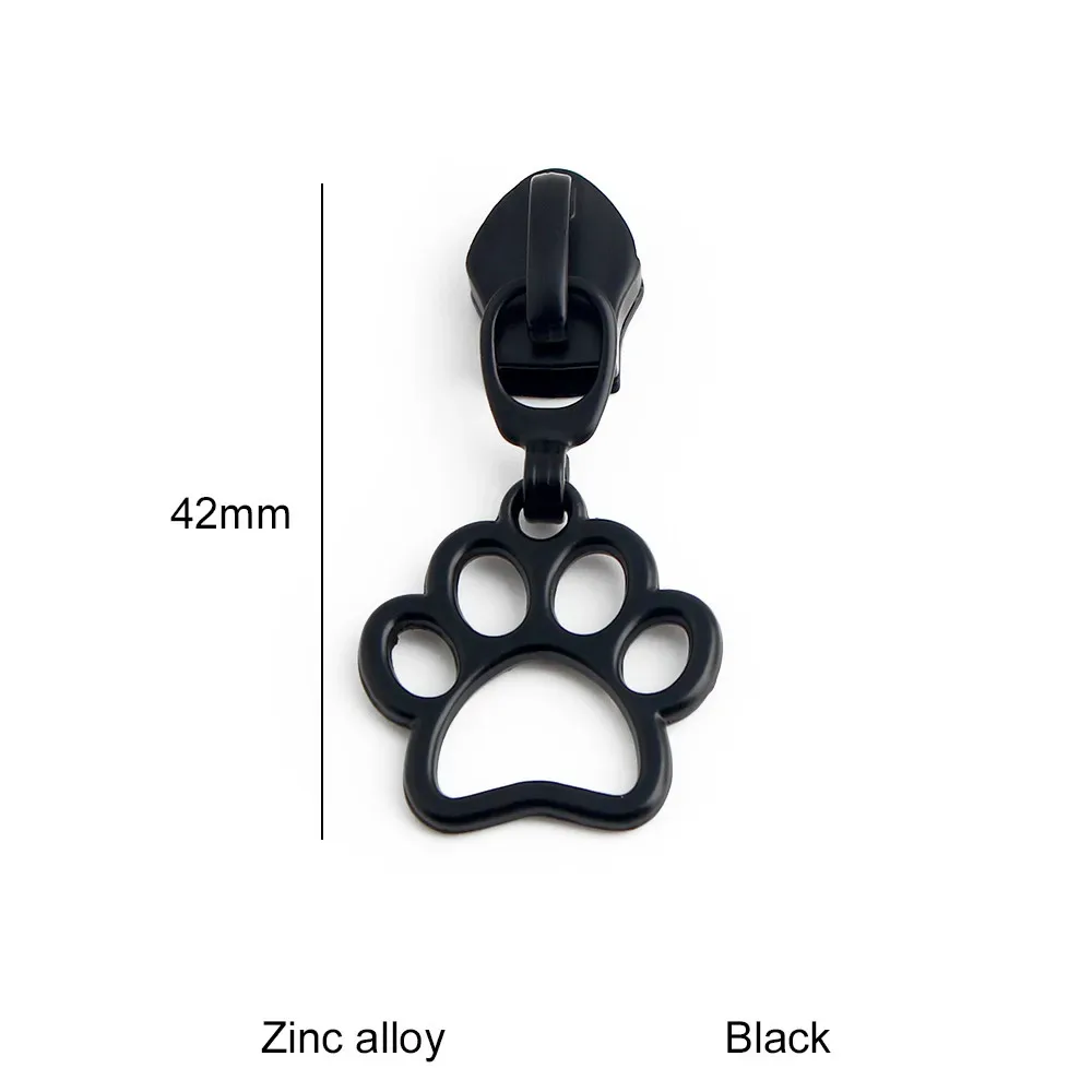 5 pièces sac à main pour animaux de compagnie motif imprimé patte vêtements extracteur de fermeture éclair couleur arc-en-ciel 5 # curseur de ceinture de sac à bandoulière avec languette de traction décorative en nylon