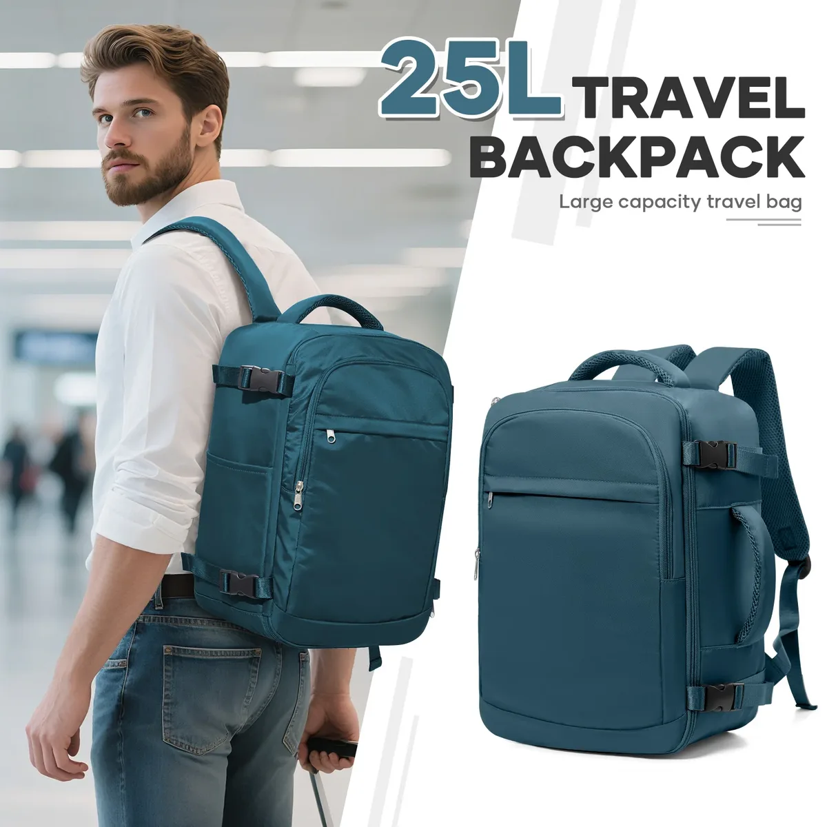 sac à dos de voyage sous le siège ryanair 40x20x25, sac à dos de voyage en avion, pratique pour l'extérieur, sac à dos pour ordinateur portable pour hommes, sac à main d'extérieur
